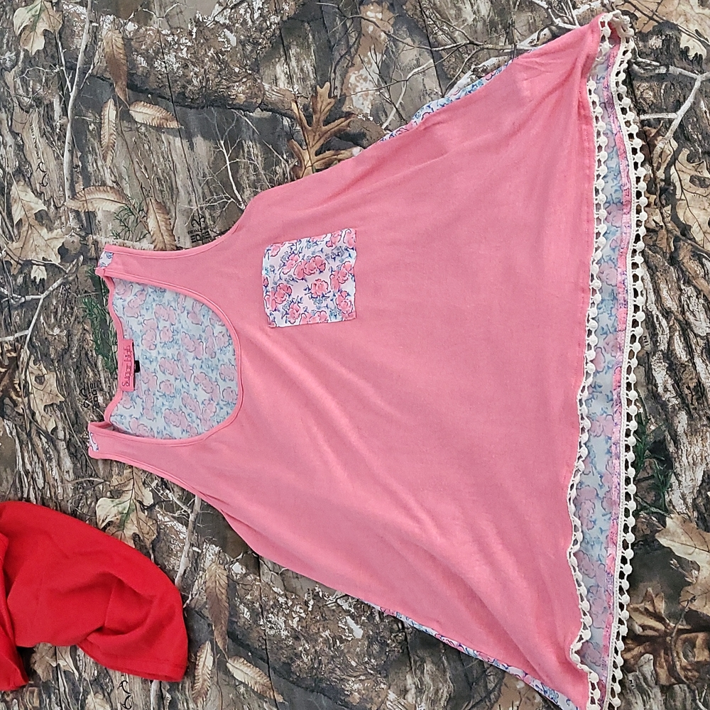 Pink with flowers tank top size m from sugar high